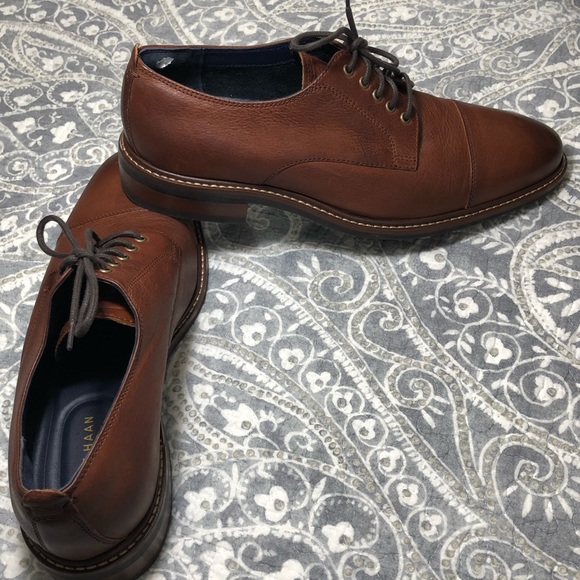 Men’s NWOT Cole Haan Brown Dress Shoes With Lace - Picture 4 of 8